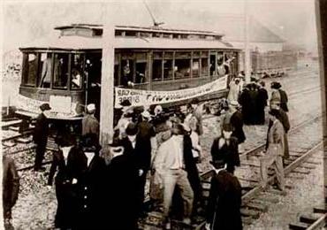 train car with crowd